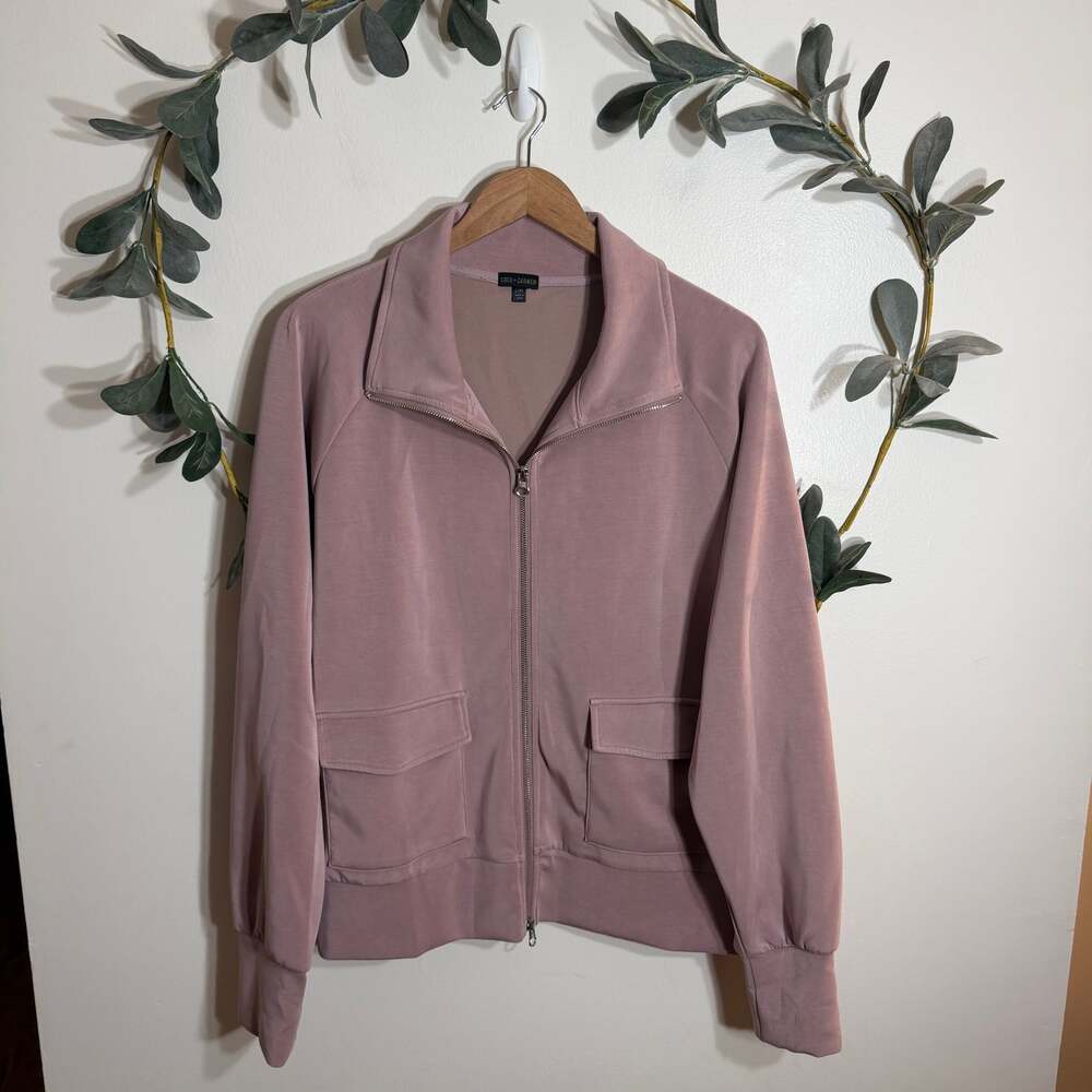 Coco + Carmen Mauve Full Zip Sweatshirt